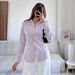 Summer New Style Women's Long Sleeve Shirt Slim Striped Tie Waist Elegant Commuter Design Clothing For Ladies_ecoleips.com