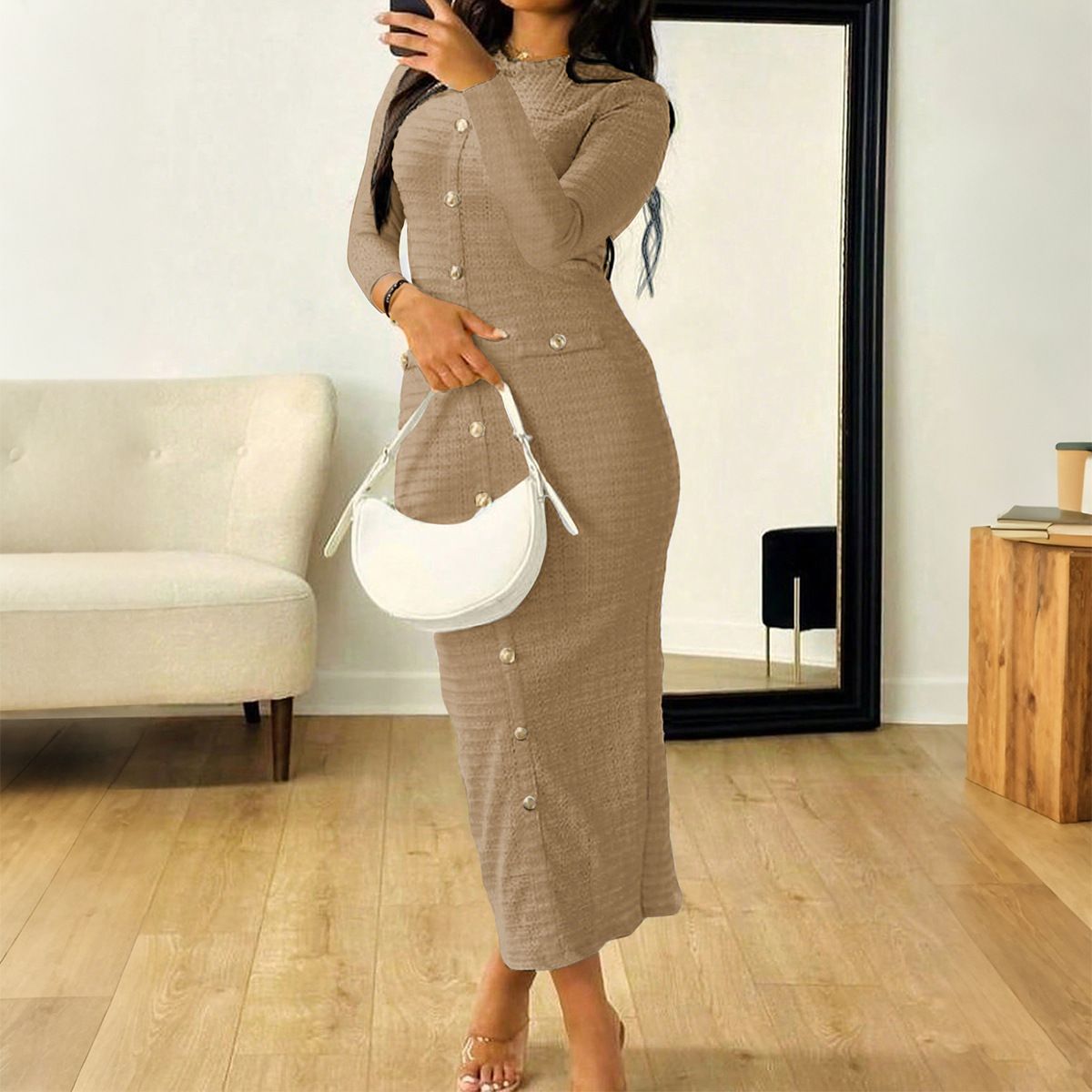 Elegant High Class Bodycon Maxi Dress For Women Formal Party Evening Wear_ecoleips.com