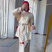 Women's Clothing Women's Lace Up Thin Long Skirt Casual Silky Two Piece Suit Flower Print Fashion_ecoleips.com