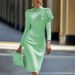 Elegant Women's Slim Fit Dress Solid Color Round Neck 3D Floral Decoration Party Dress Summer New Arriva_ecoleips.com
