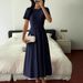 Women's Clothing Elegant Sexy European American Style Women's Short Sleeve Dress Evening Gown Spring Summer For Formal & Casual_ecoleips.com