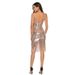Verve 2025 Women's New Style Deep V-neck Tassel Embroidery Sequin Sexy Backless Gown Dress_ecoleips.com