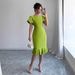 Women's Clothing Ins Net Red Round Neck Lantern Sleeve Ruffles Sexy Elegant Fishtail Skirt_ecoleips.com