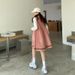 Autumn New Sweet Knitted Top Corduroy Strap Dress Bowknot Internet Celebrity Set For Pregnant Women_ecoleips.com