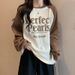 Autumn And Winter Korean-Style Long-Sleeved Sweatshirt With Letter Print For Women, A Niche Design, Loose Bf Style, Slim_ecoleips.com