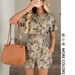 New Women's Floral Print Clothing Set French Style Design Printed Shorts For Casual Wear_ecoleips.com