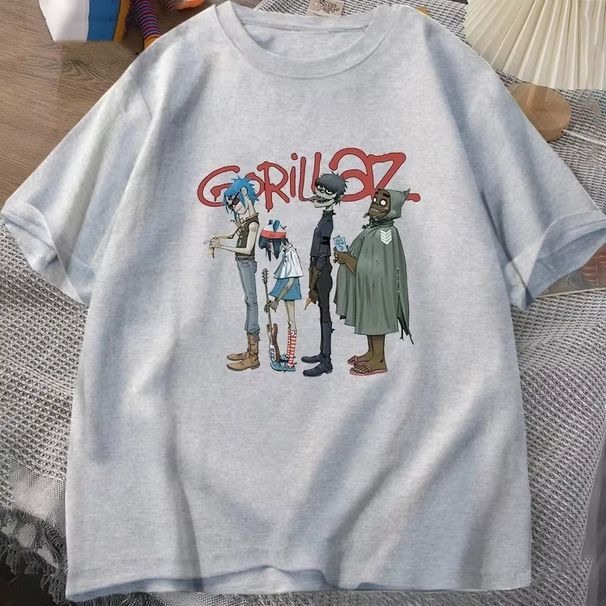 Music Band Gorillaz PUNK ROCK T Shirt Men Women Summer 90s O-neck Short Sleeve T-shirts Clothes Vintage Y2K Clothing Tee_ecoleips.com