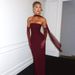 Spring New Strapless And Waist Cinched Women's Long Skirt Elegant Ribbon Backless Sexy Hip Hugging Dress_ecoleips.com