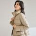 girl Girl 25 Winter Stand Collar Waist-Cinching Oversized Jacket Slim Fit Petite Simple Commuter Down Coat 25655_ecoleips.com