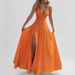 Women's Slim Fit Ruffle Dress Spring 2026 American Style Solid Color Sexy Slit Casual Summer Fashion Dress_ecoleips.com