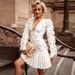 Women's Clothing Women's Embroidered Dress Sexy Lace Deep V Skirt_ecoleips.com