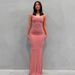 Women's Clothing Skims Solid Color Sexy Slim Peach Hip Sling Summer Dress_ecoleips.com