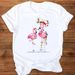 New Merry Christmas Tree Santa Claus Vintage Crew Neck Loose Women's T-Shirt Short Sleeve_ecoleips.com