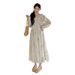 Autumn New Korean Fashion Embroidered Maternity Dress_ecoleips.com