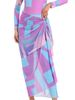 Women's Clothing Muslim Swimsuit Printed Conservative Beach Swimsuit Chest Pad Apron Scarf Separate_ecoleips.com