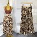 High-Waisted Flared Skirt – A-Line Pleated Midi Skirt With Elastic Waist (Leopard/Geometric/Floral Prints) | Versatile & Feminine_ecoleips.com