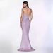 Womens Glitter Spaghetti Strap Floor Length Evening Dress Slimming Elegant For Formal Banquet Party Events_ecoleips.com