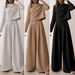 Women's Loose Two-Piece Suit Solid Color Long Sleeved Casual Wide Leg Pants Autumn Winter European American Style Clothing_ecoleips.com
