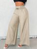 Women's Clothing Women's High-Waisted Wide Leg Trousers Fashionable Retro Style Youthful Elastic Bottoms Design_ecoleips.com