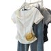 Plus Size French Inspired T-Shirt With Asymmetrical Hem And Ruffle Detail - Flowy Blouse For Women_ecoleips.com