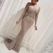 2027 Spring/Summer Fashion European-USA Style Women O-Necl Cro-Border Long Mid-Wait Elegant Commuting Style Sequined Gold Sprinkle Slim-Fit Dress_ecoleips.com