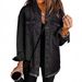 Women's Distressed Denim Shirt Jacket - Oversized Streetwear Style With Raw Hem Detail (15 Colors, S-2XL)_ecoleips.com