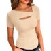 2026 Cross-border New Product . Irregular Slim-fit Short-sleeve T-shirt Top For Women. Cross-border European And_ecoleips.com