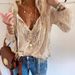 Women's Temperament Pullover Loose Printed Lace Shirt Solid Color European American Style Commuting Top_ecoleips.com