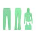 Women's Slim Fit Four Piece Set Hooded Jacket U Shaped Vest Flared Pants Cropped Pants Elastic Fit Sportswear_ecoleips.com