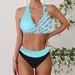 Verve 2025 New Two-Piece Printed Swimsuit For Women With Patchwork And Push-Up Bikini Swimwear_ecoleips.com