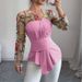 Women’s Lace Mesh Long-Sleeve Top – Elegant Embroidery & Smocked Detailing For A Chic & Feminine Look_ecoleips.com