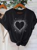 European And American Cross-border Foreign Trade Women's Clothing, Simple Heart-printed Round-neck Short-sleeve T-shirt_ecoleips.com