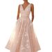 2025 European And American Women's Evening Dress, Sleeveless Vest V-Neck Digital Print Dress_ecoleips.com