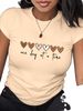 European And American Cross-border Foreign Trade Wholesale Clothing, Simple Heart-shaped Round Neck Plus-size_ecoleips.com