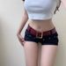 2025s Trendy Girl Denim Shorts For Women 2025 Spring Summer New Low Waist Versatile Stretch Slimming A-line Hip-hugging Hot_ecoleips.com