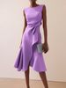 2025 Women's Clothing Sleeveless Red Elegant Dress Round Neck_ecoleips.com