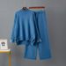 Women's Winter Knitted Sweater Set Fashionable Temperament Lazy Style Tops And Wide Leg Pants Two-Piece Suit European American Inspired_ecoleips.com