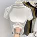 Soft Waxy High-end Semi-turtleneck Short-sleeved T-shirt Femininity Early Autumn 2025 New Bottoming Shirt Slim-fitting Inner Top_ecoleips.com
