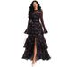 Women's Sexy Elegant Semi High Neck Slim Fit Long Skirt Dress With Slit For Banquet Spring Autumn New_ecoleips.com