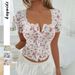 Women's Clothing Women's Floral Lace T-Shirt Short Sleeve Spicy Y2K Style Fashion Spring Summer For Formal & Casual For Women_ecoleips.com