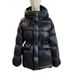 Women's Black Gold Short Down Jacket With Hood, Thickened Slim-Fit Waist Design, Winter Warm Coat, High-End White Goose Down, Casual & Stylish_ecoleips.com