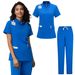 Women's Clothing Surgical Suit Uniform Women's Jogging Pants Hospital Pharmacy Work Clothes Soft Micro Elastic Hand Washing Clothes SPA Short Sleeve_ecoleips.com