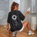 Oversized Cotton Feel T-Shirt Comfortable Artistic Print Relaxed Fit Casual Tee for Everyday Women's Clothing Tops_ecoleips.com