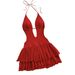 European And American Cross-border Dress, 2026 Summer New Style, Sexy Backless, Lace-up Halter Neck, Slimming,_ecoleips.com
