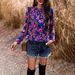 Women's clothing elegant casual printed round neck long sleeve_ecoleips.com
