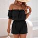Women's Off-Shoulder Jumpsuit – Chic One-Piece Romper With Wide Leg Pants, Black & Violet, S-XL_ecoleips.com