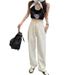 Spring Summer New Loose Jacquard Jeans, Straight Casual Women's High-waisted Floor-length Pants, Spring And Autumn_ecoleips.com