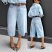 Women's Retro Wide Leg Jeans Y2 Style Bermuda Straight Leg Mid Length Pants Versatile Slimming_ecoleips.com