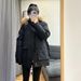girl Girl Girl Large Fur Collar Parka Jacket For Women 2025 Winter New Hooded Coat Loose Thickened Workwear Cotton Clothing_ecoleips.com