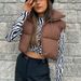 Women's Quilted Vest Sleeveless Puffer Jacket Winter Warm Short Waistcoat Casual Zipper Front Coat For Ladies_ecoleips.com